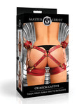 Master Series Master Series Crimson Captive Thigh, Wrist, Ankle Hog Tie Restraints - Red