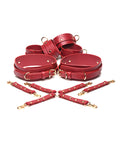 Master Series Master Series Crimson Captive Thigh, Wrist, Ankle Hog Tie Restraints - Red - Image 3
