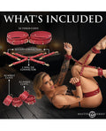 Master Series Master Series Crimson Captive Thigh, Wrist, Ankle Hog Tie Restraints - Red - Image 5