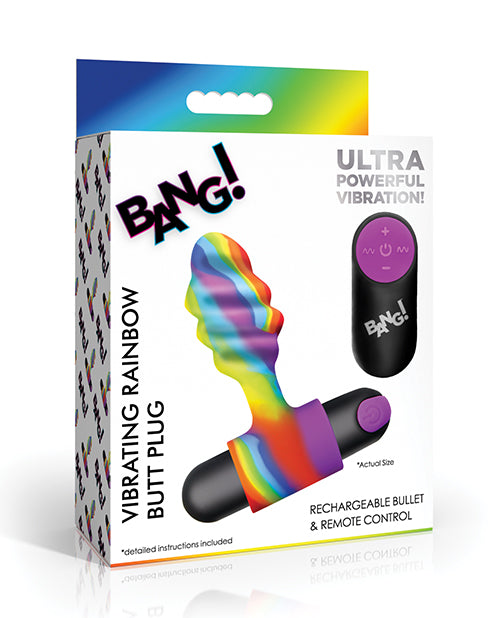 Bang! Bang! Vibrating Rainbow Butt Plug