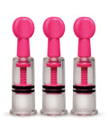 Master Series Size Matters MAXtwist Clit & Nipple Triple Sucker Set - Pink - Image 3