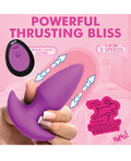 Bang! Bang! Thrusting & Vibrating Butt Plug - Purple - Image 4