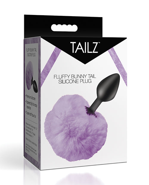 Tailz Tailz Fluffy Bunny Tail Silicone Plug - Purple