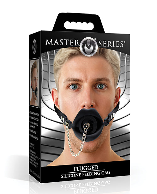 Not Regular Toys Master Series Plugged Silicone Feeding Gag - Black