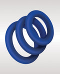 ZOLO ZOLO Extra Thick Silicone Cock Rings - Blue Pack of 3 - Image 2