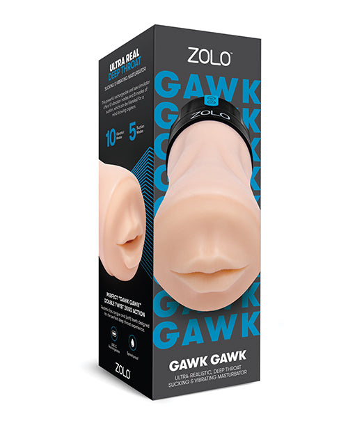 ZOLO ZOLO Gawk Gawk Deep Throat Vibrating Masturbator - Ivory